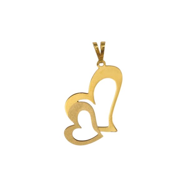 آویز طلا دو قلب کد 17380
